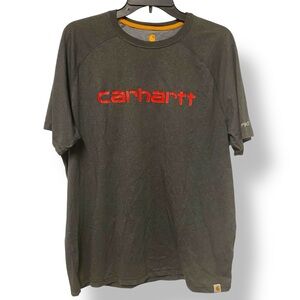 Carhartt Force Men's Dark Gray Tee with Red Logo Size Large Unisex